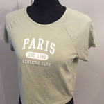 Hollister Sage Green  Paris Crop Top Tee women's Athletic Club Large L Photo 0