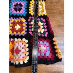 GRANNY SQUARES CROCHET KNIT ROMPER Black Size M Photo 5