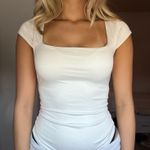 TJ Maxx Square Neck White Bodysuit  Photo 0