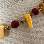 Yellow abalone and orange/brown beaded choker necklace Photo 5