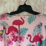 Unbranded Pink Floral Flamingo Print V Neck Ribbed Long Sleeve Top Size 4X Photo 8