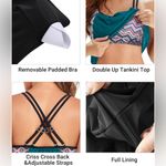 Holipick Tankini Top Blouson Tummy Control Loose Fit Bathing Suit Top Size XL Green Photo 8
