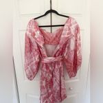 Zimmermann  Winsome Cinch Dress Pink White Tie-Dye Long Sleeve Dress US Size 8 Photo 9