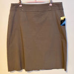 JM Collection  Business Pencil Knee Length Midi Skirt Taupe Grey Womens L NWT Photo 0