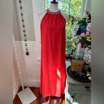 NWT Kivenst High Neck Sleeveless Maxi Dress Flowing Chiffon Layers Orange Size M Photo 8