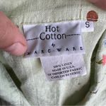 Vintage 90’s Hot Cotton Gardencore Floral 100% Linen Long Sleeve Top Green Photo 8