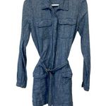 frame denim FRAME Belted Denim Romper Size Small Photo 0