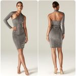 ALIEVA Dasha Modern Midi Dress, Silver, XS Gray Photo 1
