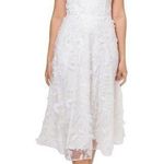 XScape Womens Lace Applique Cocktail And Party Dress in Winter White Size 8 NWT Photo 0