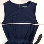 Ralph Lauren NWT  Navy Blue Buckle Belt Sleeveless Jersey‎ Chiffon Dress Size 12 Photo 6