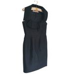 Lela Rose Ruffle Neck Silk Cocktail Dress Medium Quiet Luxury Retro LBD Event Black Photo 4