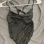 Silver and Black backless sheer top Gray Size XS Photo 0