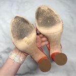 Giuseppe Zanotti Tara Glitter Strappy Leather Block Heel Sandals Red Orange 40 Photo 9