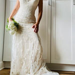 Maggie Sotero Ivory Lace Overlay Wedding Dress Cap Sleeve V Photo 0