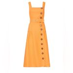 Nicholas Belted Linen Midi Dress Sleeveless Pinafore Tangerine Orange size 10 Photo 1