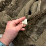 Made in Italy Luxury Shearling Lined Leather Bomber Jacket Womens Olive Green Brown Photo 5