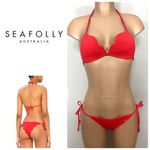 Seafolly New. red petal edge bikini set. USA 10. Retails $179 Photo 10