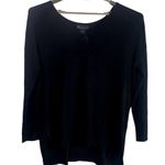 Lane Bryant Lightweight Knit High Low V Neck Sweater Side Slit 18 20 Black #4227 Photo 12