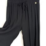 Sun68 Womens Viscose Wide Leg Drawstring Pants Black Relaxed Beach Size Medium Photo 10