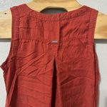 prAna Button Up Tank Talton Dress Sleeveless Tencel Red Orange Womens Small Photo 5