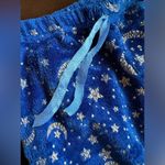 Pajama Pants Blue & Gold Metallic Moonstars Design Front Tie.Elastic Waist Size XS Photo 1
