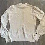 Nanette Lepore Ivory Lattice Metallic Mockneck Sweater size Medium Photo 4