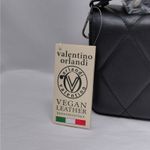 Valentino Orlandi Women Crossbody Bag Black Quilted Vegan Leather Handbag Purse Photo 2