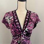 Apt. 9 Apt.‎ 9 Floral Midi Dress size XL Purple Pink Black Flower Pattern Fit & Flare Photo 4