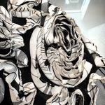 JS Boutique Elegant Black & White Rose Floral Bolero Crop Open Jacket Size 8 M Photo 4