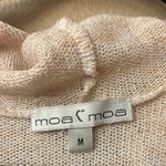 Moa Moa MEDIUM Geometric Open Front Hooded Cardigan Sweater Cream Black Gray Photo 1