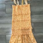 Preppy Orange Floral Smocked Mini Dress Size XS Photo 1