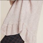 Maeve Anthropologie  Addie Ruffled Hacci Pullover Pink Knit Sweater Cowl Neck XS Photo 2