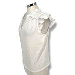 Anthem The Label Karina Top White Ruffle Sleeveless V Photo 3