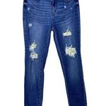 Judy Blue  Women Jeans Sz 7/28 Lemon Floral Patchwork Distressed Denim Skinny Fit Photo 0