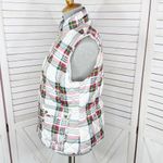 st. john's bay St. John’s Bay Plaid Full Zip Puffer Vest White Multi Medium Photo 1