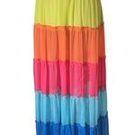 Bleu Rod Beattie Rainbow Sheer Ruffle tiers long flowing skirt. Size S Photo 2