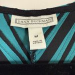 Dana Buchman Dana Bachman Blouse Women Medium Chevron Strip Retro V-Neck Office Stretchy Bold Photo 1