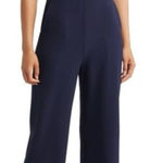 Eliza J  Ruffle Halter Neck Jumpsuit pocket straight leg In Navy size 14 Photo 0