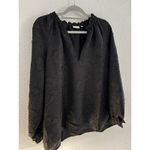 Spartina 449 NWT Top Womens 2XL Black Josette Jacquard Boxy Ruffle Cocktail Photo 1