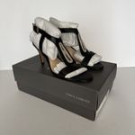 Vince Camuto Heels Manita Black Soft Nappa Silk Jeweled Ankle Strap Party 8 W Photo 0