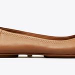 Tory Burch NIB MINNIE TRAVEL LEATHER BALLET Flat Shoe Royal Tan Gold 8 Photo 3