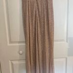 Adrianna Papell light pink beaded bridesmaid gown maxi size 6 thin strap v neck Photo 14