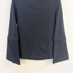 Nicole Frank Zip Off Bell Sleeves Fruzsina Top Swiss tech Stretch Fabric Small Black Photo 1