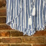 American Eagle Outfitters Blue White Striped Tassel Tie Shorts Womens Size Small Photo 3