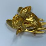 Premier Designs Womens Three Fish Brooch Fins Rhinestone Eyes Textured Details Photo 12