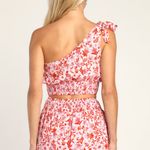 Lulus Just Believe Pink Multi Print One Shoulder Two Piece Romper Photo 4