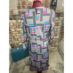 Blair Shirt dress 1980s geometric jewel tones gray purple blue Photo 6