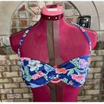 Catalina Bikini top halter swimsuit floral blue pink white Photo 0