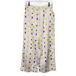 Anthropologie Colorful Clip Dot Boho Wide Leg Trouser Pants Sz 2 Cotton Coastal Photo 2