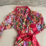 Victoria's Secret VTG Womens Floral Satin Robe & shirt Gold Label Small Y2K 90s Photo 2